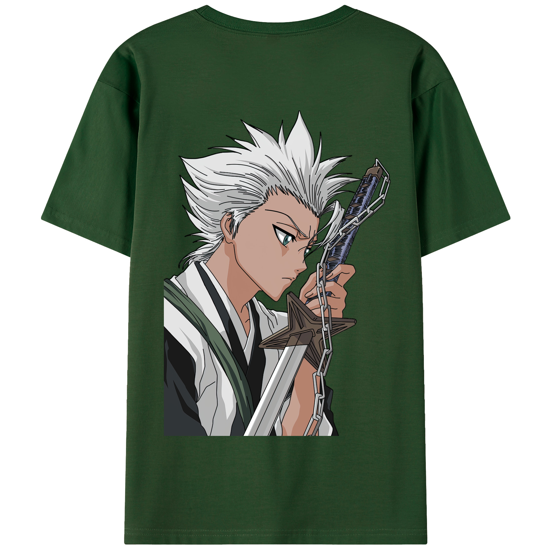 （画像用） ブリーチ 日番谷冬獅郎（ひつがや とうしろう） BLEACH Hitsugaya Toushirou 綿100％半袖Tシャツ（背面プリント）